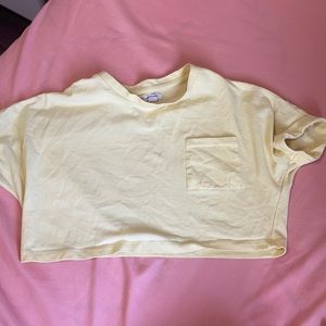 Bright yellow cropped t-shrit